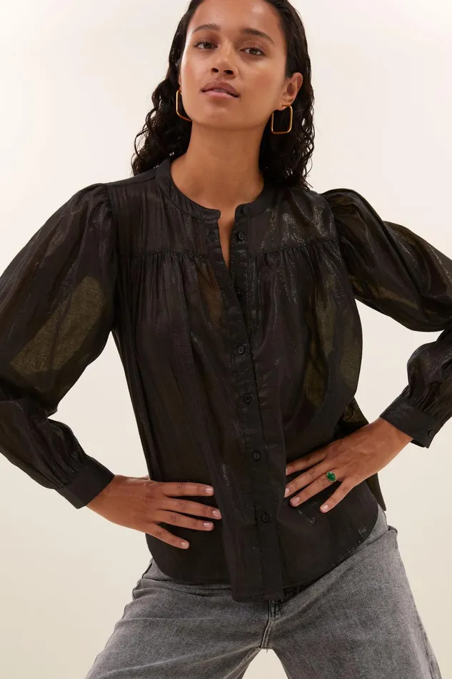 Women Blouses Bybar Meggie Lurex Blouse Midnight