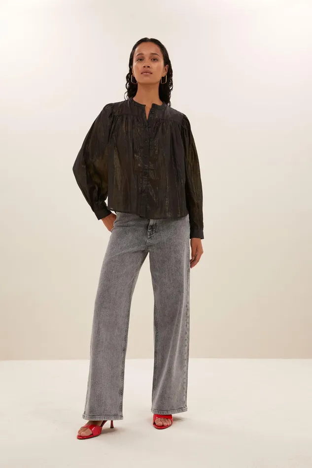 Women Blouses Bybar Meggie Lurex Blouse Midnight