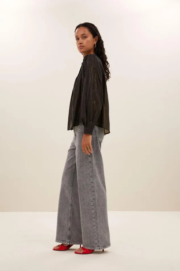 Women Blouses Bybar Meggie Lurex Blouse Midnight