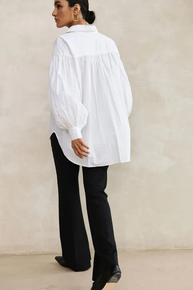 Women Blouses Bybar Sarah Poplin Blouse White