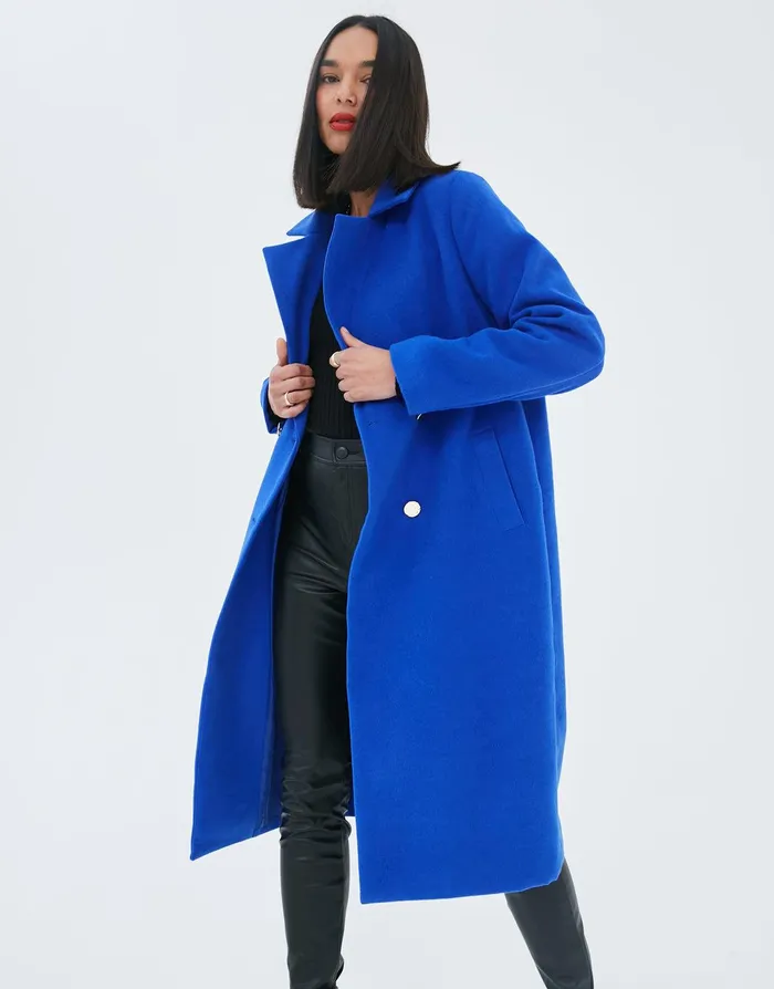 Women Blue Double Breasted Coat Blue Threadbare Jackets and Coats Women Blue Double Breasted Coat Blue Threadbare Jackets and Coats