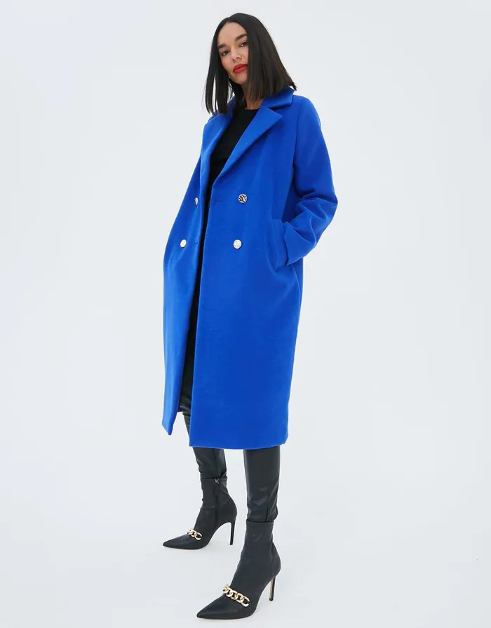 Women Blue Double Breasted Coat Blue Threadbare Jackets and Coats Women Blue Double Breasted Coat Blue Threadbare Jackets and Coats