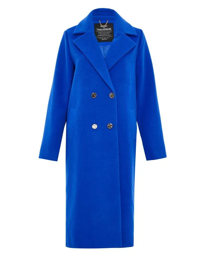 Women Blue Double Breasted Coat Blue Threadbare Jackets and Coats Women Blue Double Breasted Coat Blue Threadbare Jackets and Coats