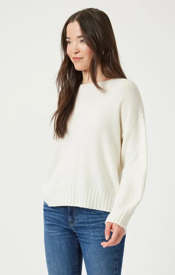 Women Boat Neck Sweater In Antique White Mavi Jeans Sweaters Women Boat Neck Sweater In Antique White Mavi Jeans Sweaters