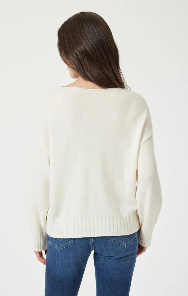 Women Boat Neck Sweater In Antique White Mavi Jeans Sweaters Women Boat Neck Sweater In Antique White Mavi Jeans Sweaters