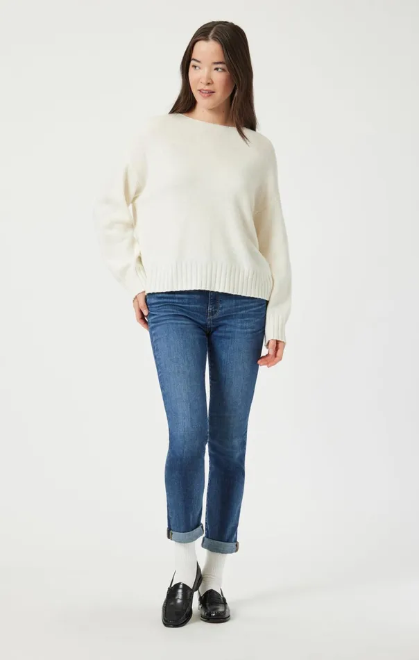 Women Boat Neck Sweater In Antique White Mavi Jeans Sweaters Women Boat Neck Sweater In Antique White Mavi Jeans Sweaters