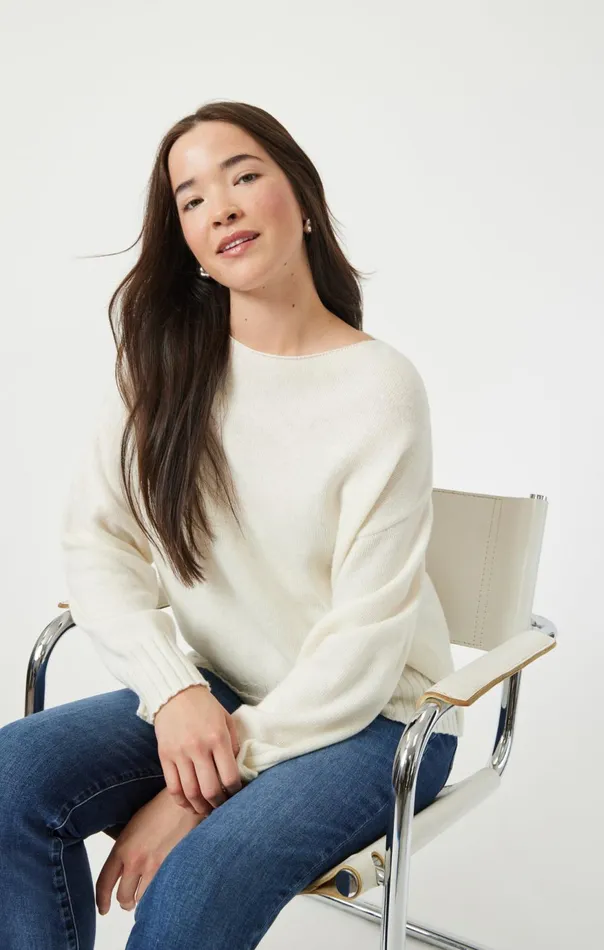 Women Boat Neck Sweater In Antique White Mavi Jeans Sweaters Women Boat Neck Sweater In Antique White Mavi Jeans Sweaters