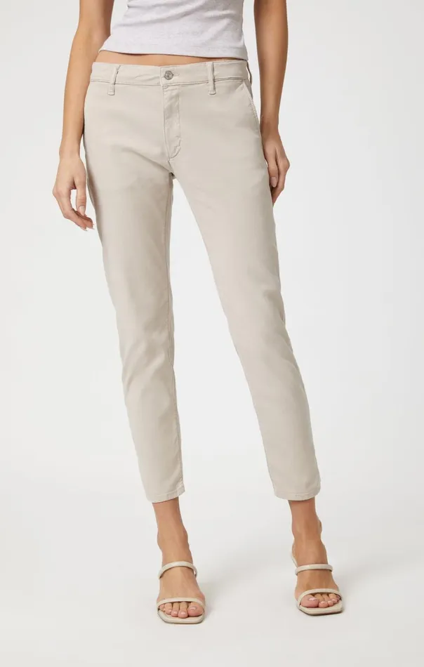 Women Brooke Slim Chino In Silver Grey Luxe Twill Mavi Jeans Pants Women Brooke Slim Chino In Silver Grey Luxe Twill Mavi Jeans Pants