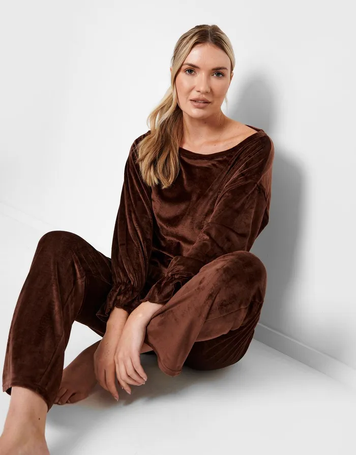 Women Brown Loungewear 2Piece Set Brown Threadbare Loungewear Women Brown Loungewear 2Piece Set Brown Threadbare Loungewear