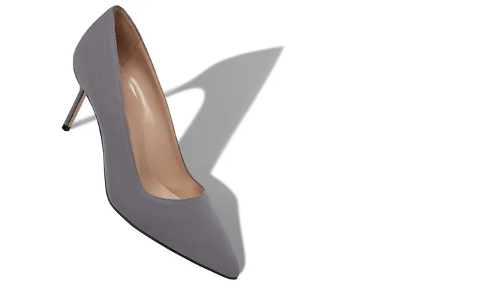 Women Business Manolo Blahnik BB 70 Grey Suede Pointed Toe Pumps Women Business Manolo Blahnik BB 70 Grey Suede Pointed Toe Pumps