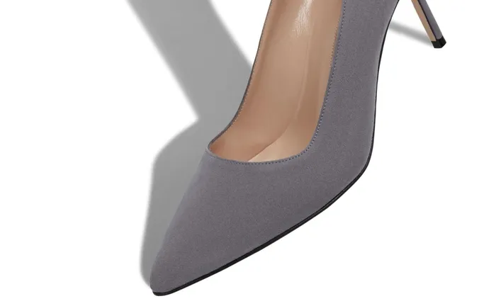 Women Business Manolo Blahnik BB 70 Grey Suede Pointed Toe Pumps Women Business Manolo Blahnik BB 70 Grey Suede Pointed Toe Pumps