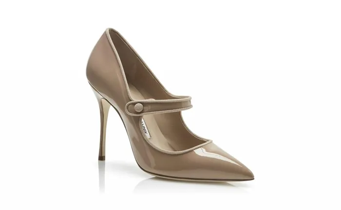 Women Business Manolo Blahnik CAMPARINEW Cool Beige Patent Leather Pointed Toe Pumps Women Business Manolo Blahnik CAMPARINEW Cool Beige Patent Leather Pointed Toe Pumps