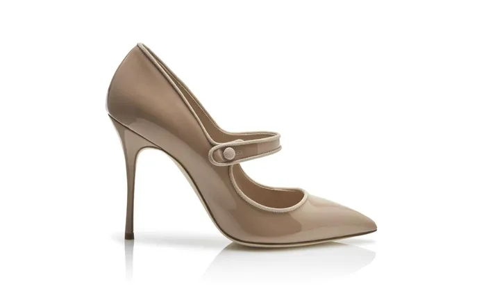 Women Business Manolo Blahnik CAMPARINEW Cool Beige Patent Leather Pointed Toe Pumps Women Business Manolo Blahnik CAMPARINEW Cool Beige Patent Leather Pointed Toe Pumps