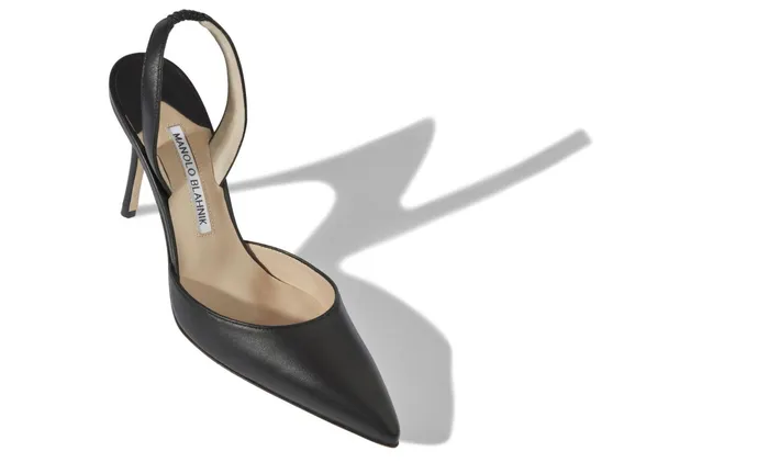 Women Business Manolo Blahnik CAROLYNE 90 Black Calf Leather Slingback Pumps Women Business Manolo Blahnik CAROLYNE 90 Black Calf Leather Slingback Pumps