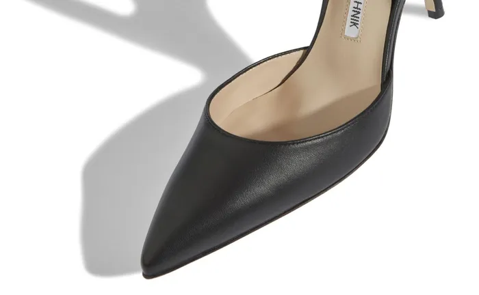 Women Business Manolo Blahnik CAROLYNE 90 Black Calf Leather Slingback Pumps Women Business Manolo Blahnik CAROLYNE 90 Black Calf Leather Slingback Pumps