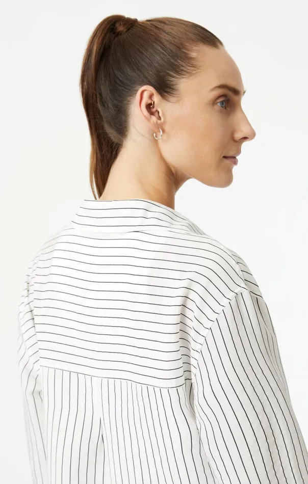 Women ButtonUp Long Sleeve Shirt In Black Stripe Mavi Jeans Shirts Women ButtonUp Long Sleeve Shirt In Black Stripe Mavi Jeans Shirts