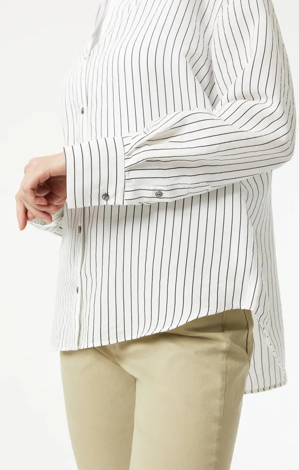 Women ButtonUp Long Sleeve Shirt In Black Stripe Mavi Jeans Shirts Women ButtonUp Long Sleeve Shirt In Black Stripe Mavi Jeans Shirts
