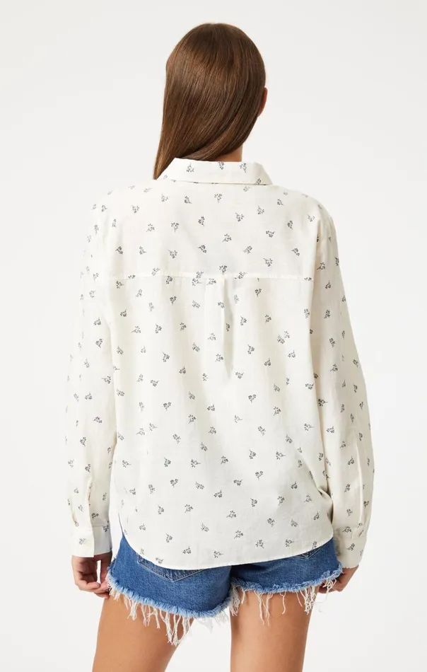 Women ButtonUp Long Sleeve Shirt In Simple Flower Print Mavi Jeans Shirts Women ButtonUp Long Sleeve Shirt In Simple Flower Print Mavi Jeans Shirts