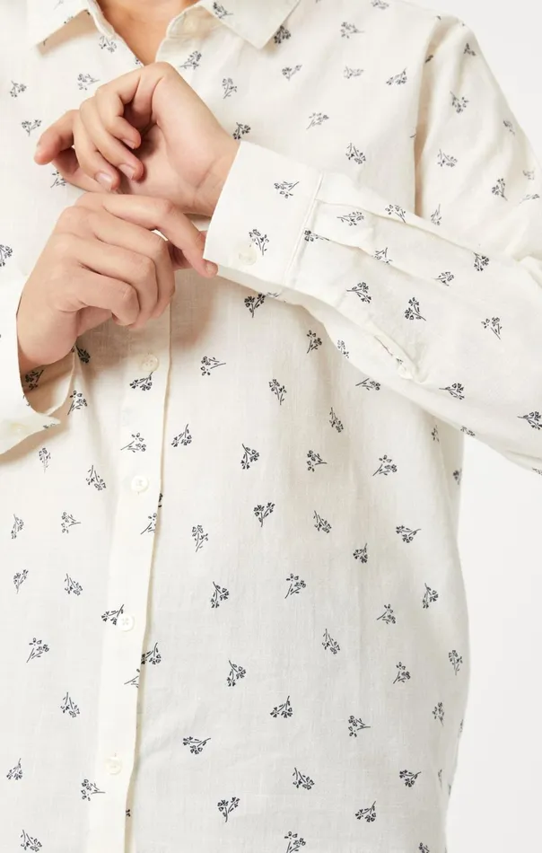 Women ButtonUp Long Sleeve Shirt In Simple Flower Print Mavi Jeans Shirts Women ButtonUp Long Sleeve Shirt In Simple Flower Print Mavi Jeans Shirts