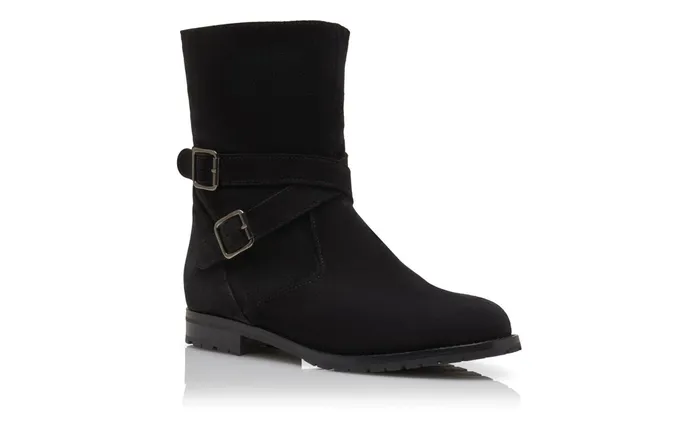 Women Casual Manolo Blahnik CAMPOCROSS Black Suede And Shearling Boots
