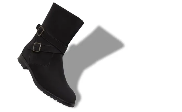 Women Casual Manolo Blahnik CAMPOCROSS Black Suede And Shearling Boots