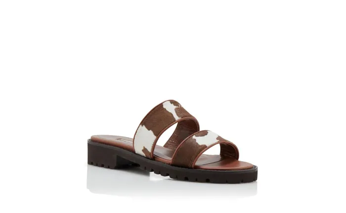 Women Casual Manolo Blahnik GADMU Dark Brown Cow Print Calf Hair And Leather Sandals Women Casual Manolo Blahnik GADMU Dark Brown Cow Print Calf Hair And Leather Sandals