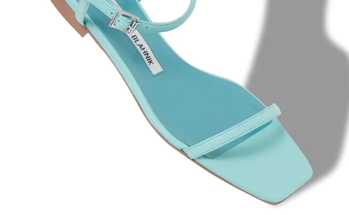 Women Casual Manolo Blahnik LUDINA Light Blue Nappa Leather Square Toe Sandals Women Casual Manolo Blahnik LUDINA Light Blue Nappa Leather Square Toe Sandals