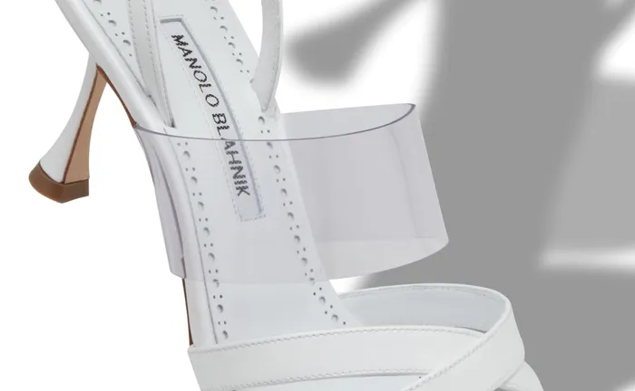 Women Casual Manolo Blahnik SOLIA White Patent Leather And PVC Strappy Sandals Women Casual Manolo Blahnik SOLIA White Patent Leather And PVC Strappy Sandals