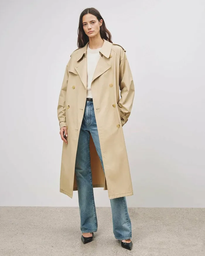 Women Coats and Outerwear Nili Lotan TANNER TRENCH COAT Khaki