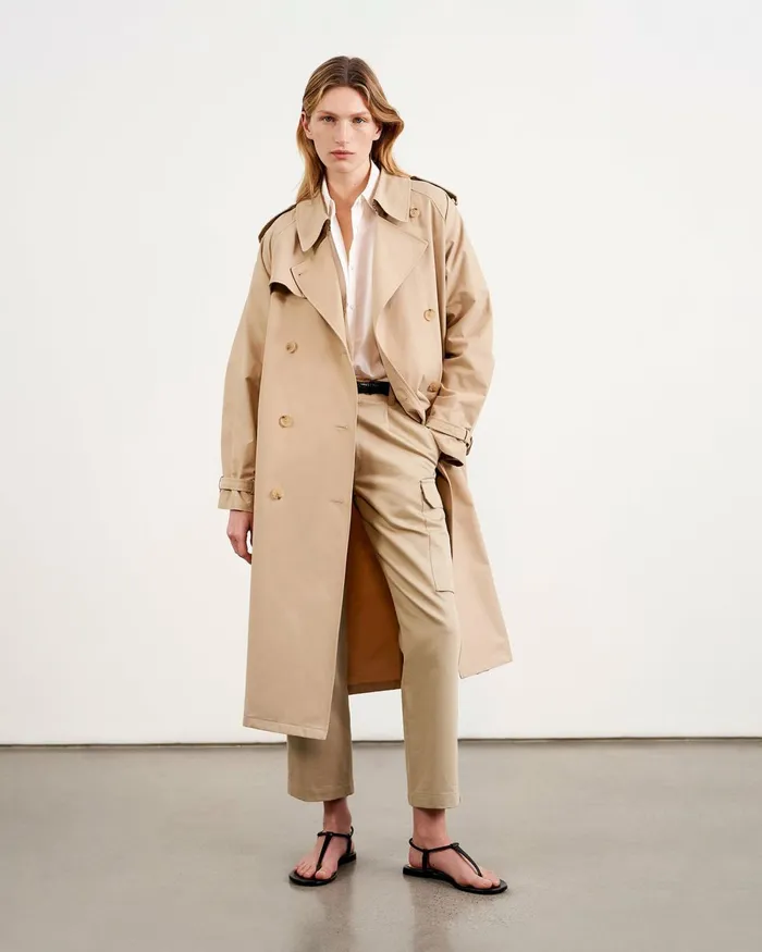 Women Coats and Outerwear Nili Lotan TANNER TRENCH COAT Khaki