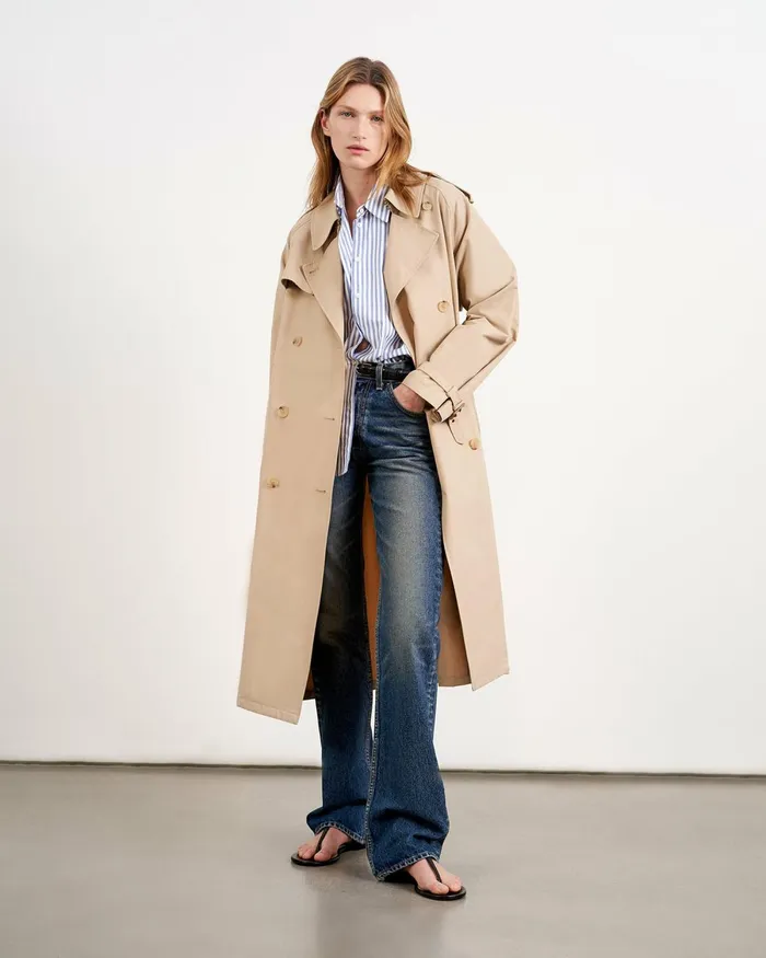 Women Coats and Outerwear Nili Lotan TANNER TRENCH COAT Khaki