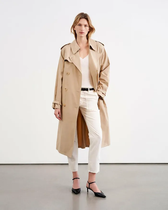 Women Coats and Outerwear Nili Lotan TANNER TRENCH COAT Khaki