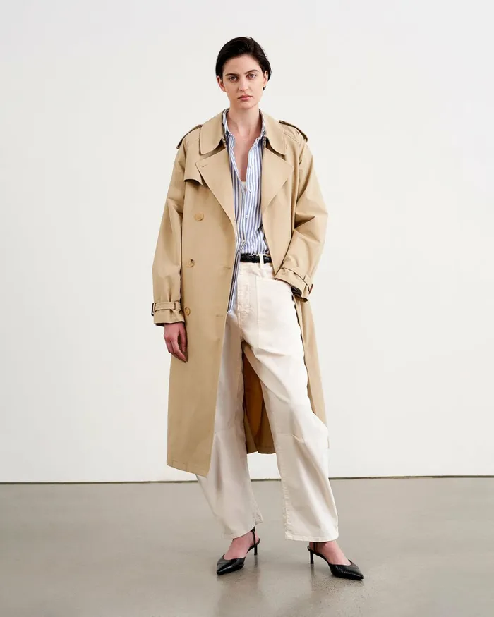 Women Coats and Outerwear Nili Lotan TANNER TRENCH COAT Khaki
