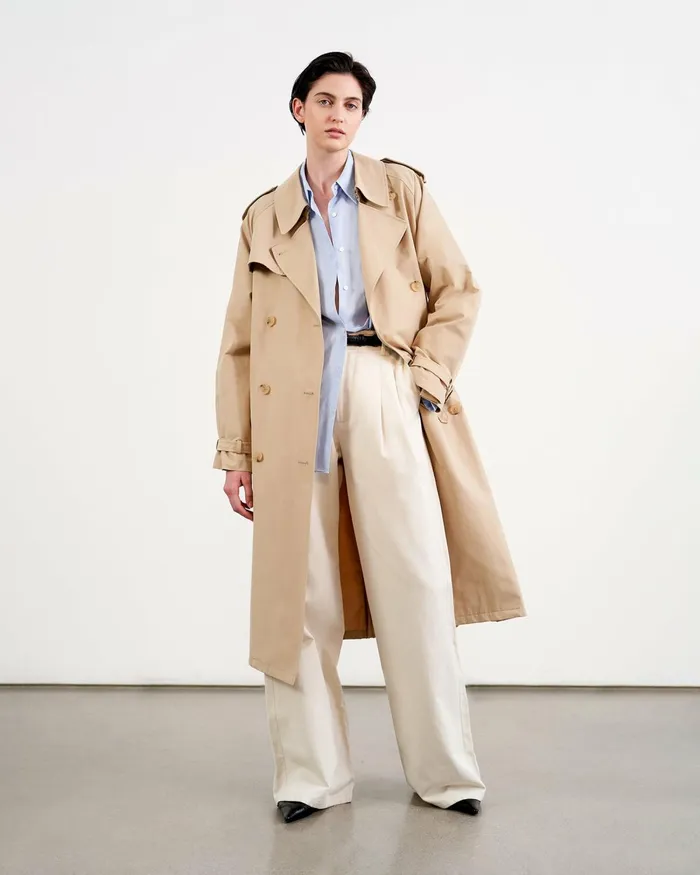 Women Coats and Outerwear Nili Lotan TANNER TRENCH COAT Khaki