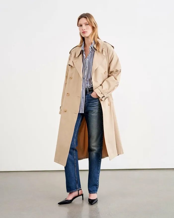 Women Coats and Outerwear Nili Lotan TANNER TRENCH COAT Khaki