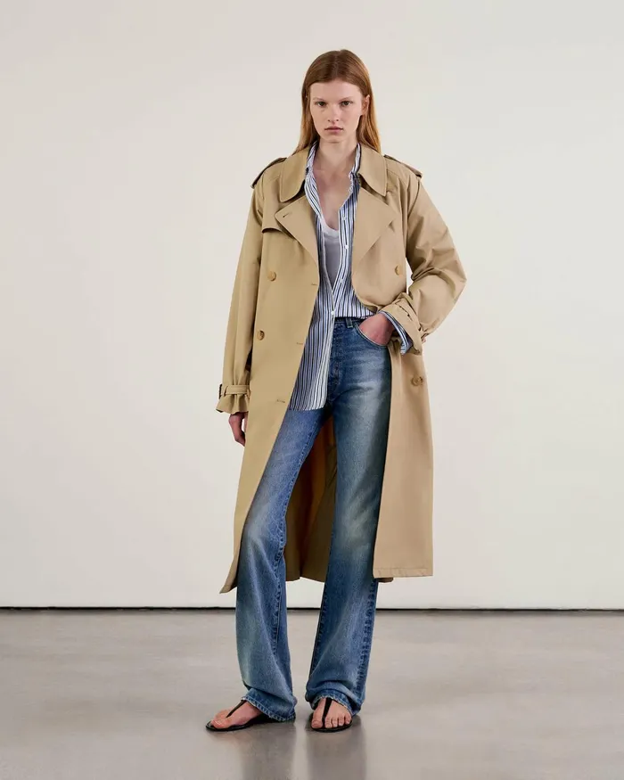 Women Coats and Outerwear Nili Lotan TANNER TRENCH COAT Khaki
