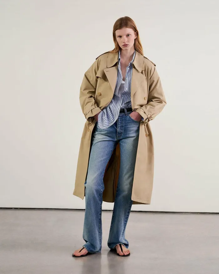Women Coats and Outerwear Nili Lotan TANNER TRENCH COAT Khaki