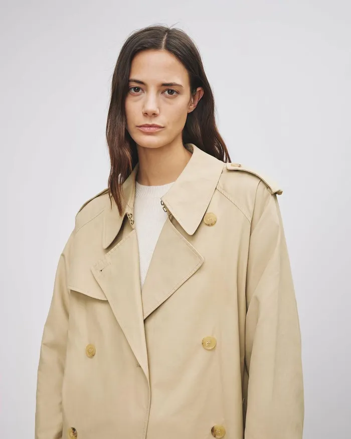 Women Coats and Outerwear Nili Lotan TANNER TRENCH COAT Khaki