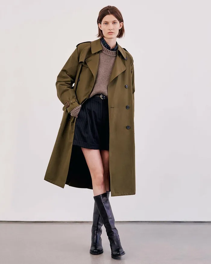 Women Coats and Outerwear Nili Lotan TANNER TRENCH COAT Khaki