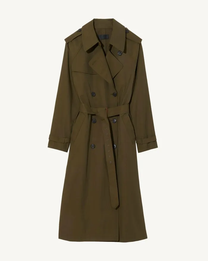 Women Coats and Outerwear Nili Lotan TANNER TRENCH COAT Khaki