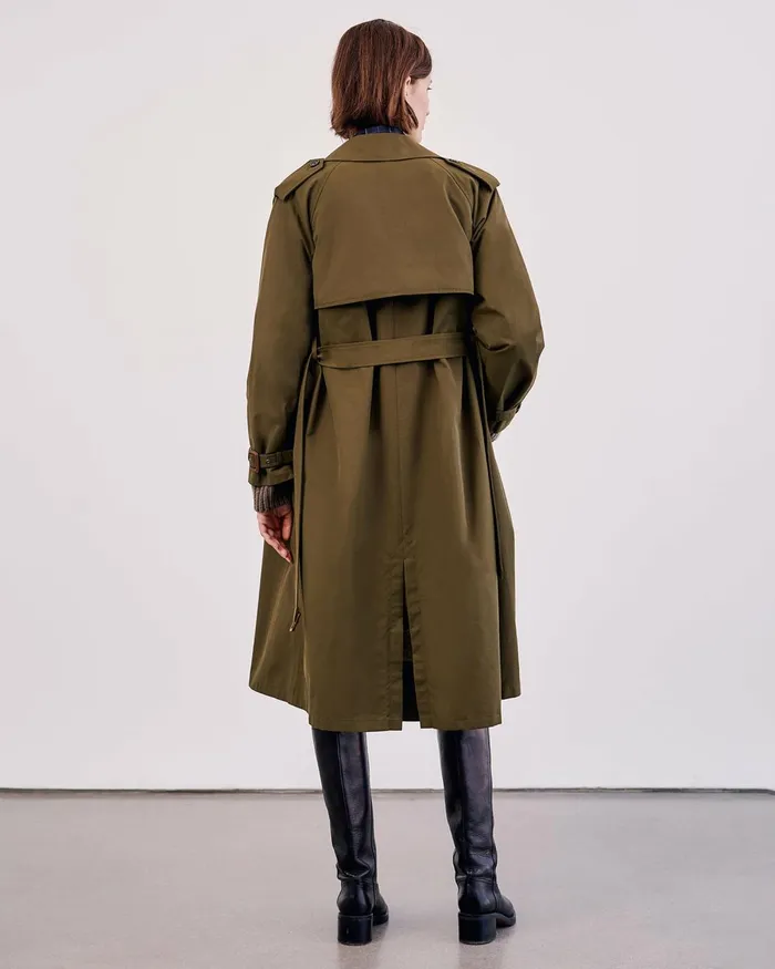Women Coats and Outerwear Nili Lotan TANNER TRENCH COAT Khaki