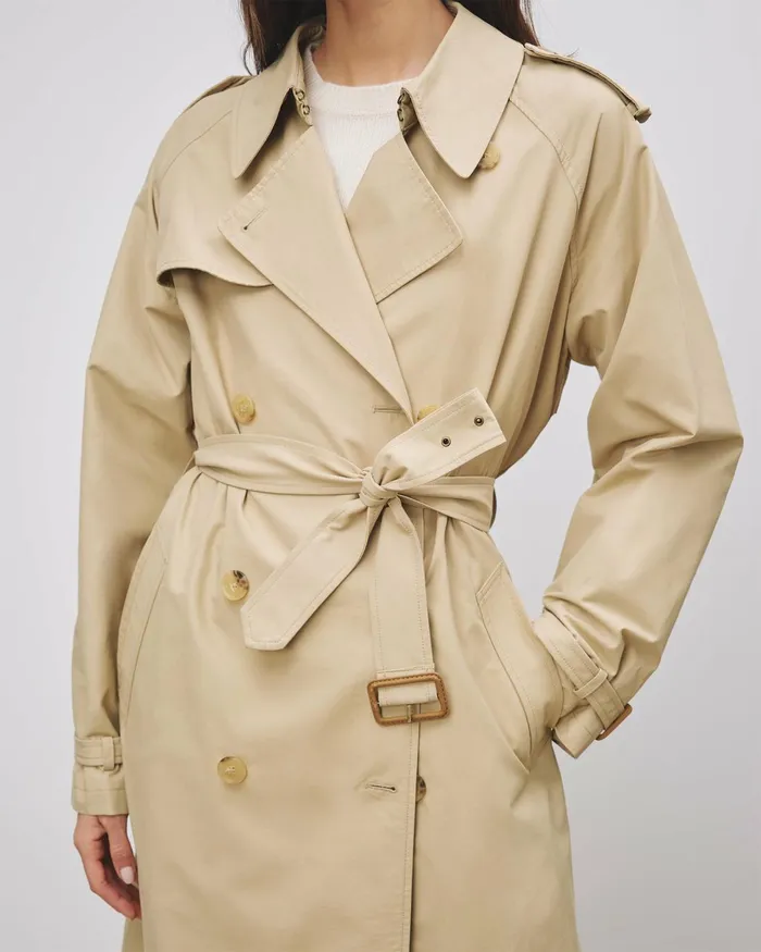 Women Coats and Outerwear Nili Lotan TANNER TRENCH COAT Khaki