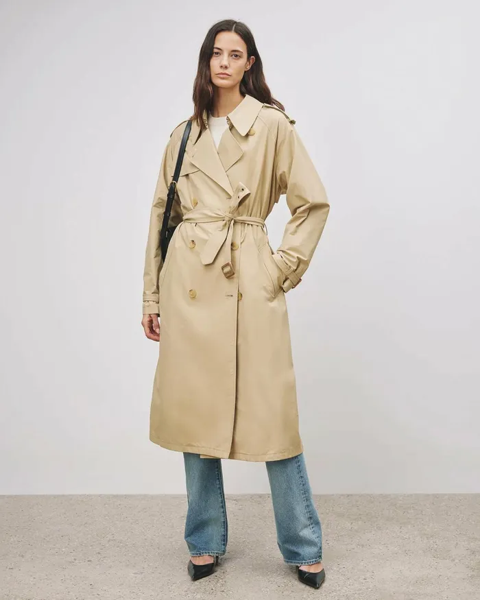 Women Coats and Outerwear Nili Lotan TANNER TRENCH COAT Khaki