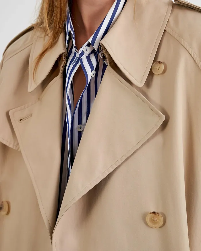 Women Coats and Outerwear Nili Lotan TANNER TRENCH COAT Khaki