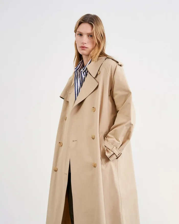 Women Coats and Outerwear Nili Lotan TANNER TRENCH COAT Khaki