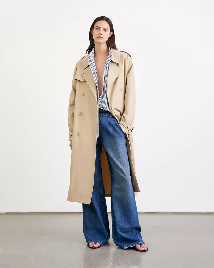 Women Coats and Outerwear Nili Lotan TANNER TRENCH COAT Khaki
