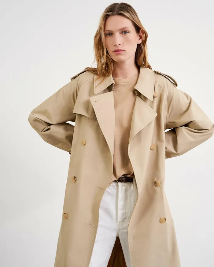 Women Coats and Outerwear Nili Lotan TANNER TRENCH COAT Khaki
