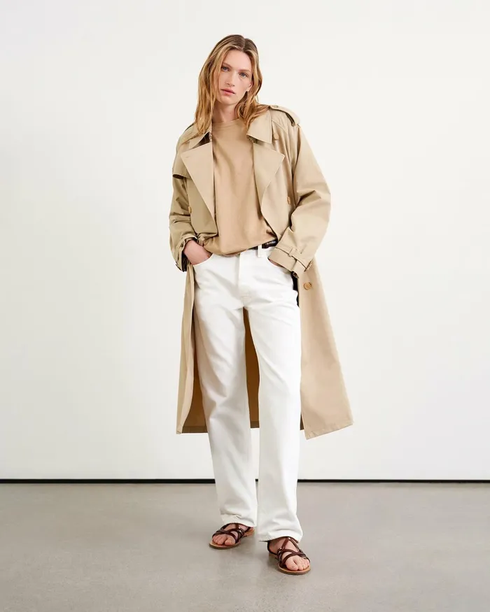 Women Coats and Outerwear Nili Lotan TANNER TRENCH COAT Khaki