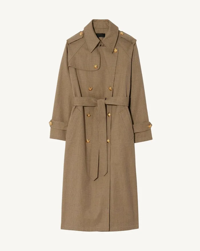 Women Coats and Outerwear Nili Lotan TOUSSAINT TRENCH COAT Beige Check