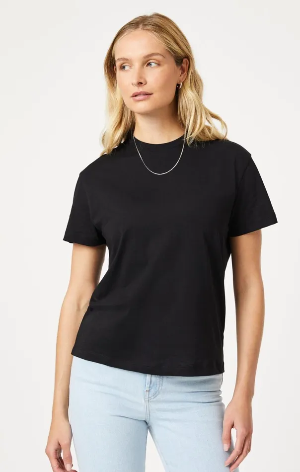 Women Crew Neck TShirt In Black Mavi Jeans Tops and TShirts